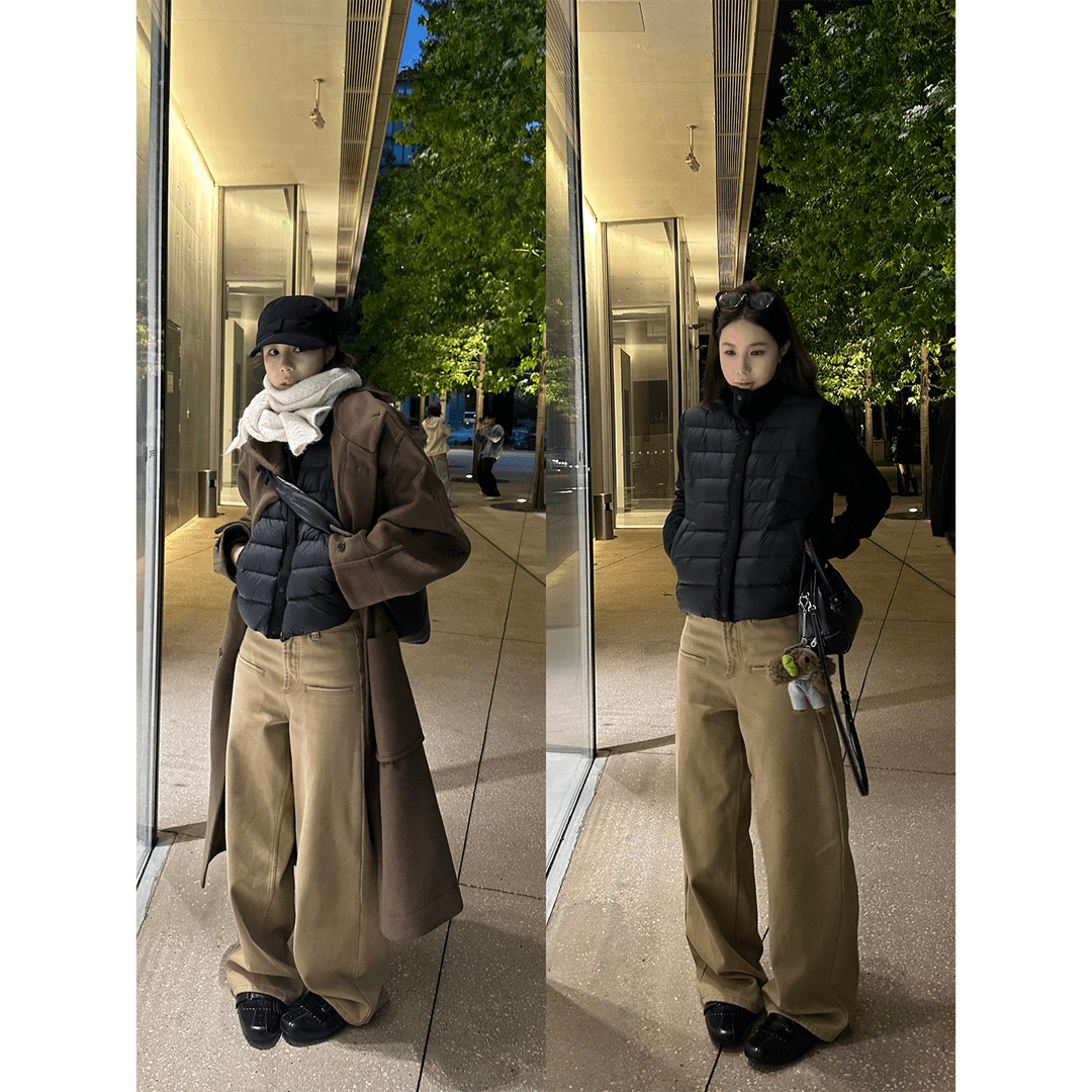 【基础美学】 新款美拉德穿搭宽松直筒垂感加绒加厚休闲裤23137#