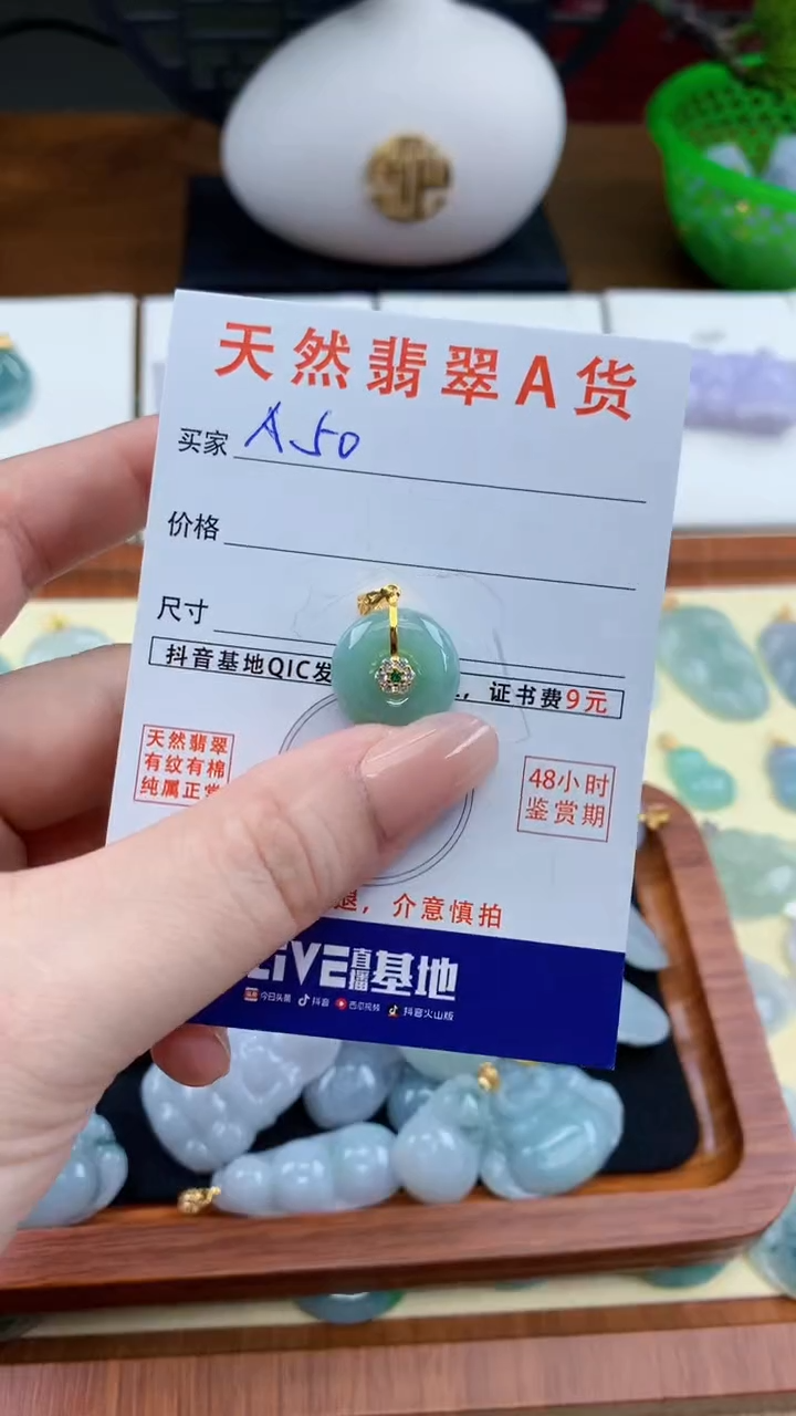 颈饰未镶嵌翡翠天然A货翡翠挂件
