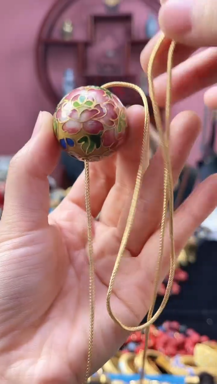 景泰蓝 3cm吊坠 金色