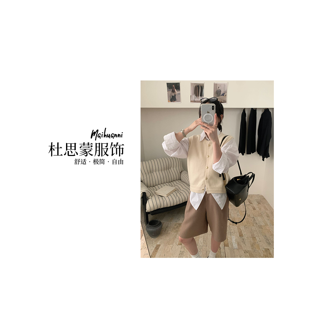 （杜思蒙服饰）1180-“宝藏衣橱”韩系休闲时尚运动百搭针织马甲