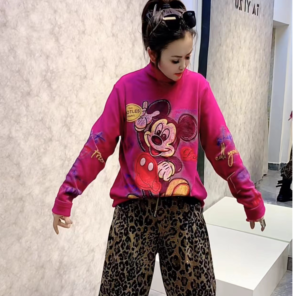 潮派休闲德绒打底衫