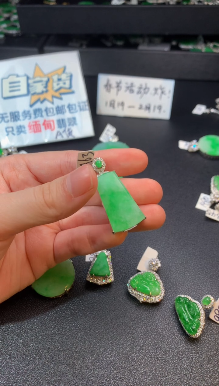 【闪购商品】翡翠颈饰银S925镶嵌翡翠
