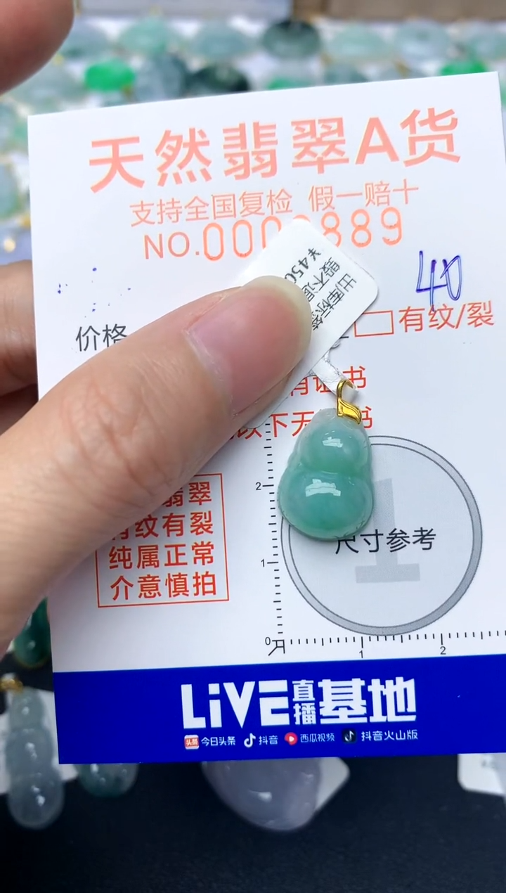 【闪购商品】翡翠颈饰18K金镶嵌40天然A货翡翠