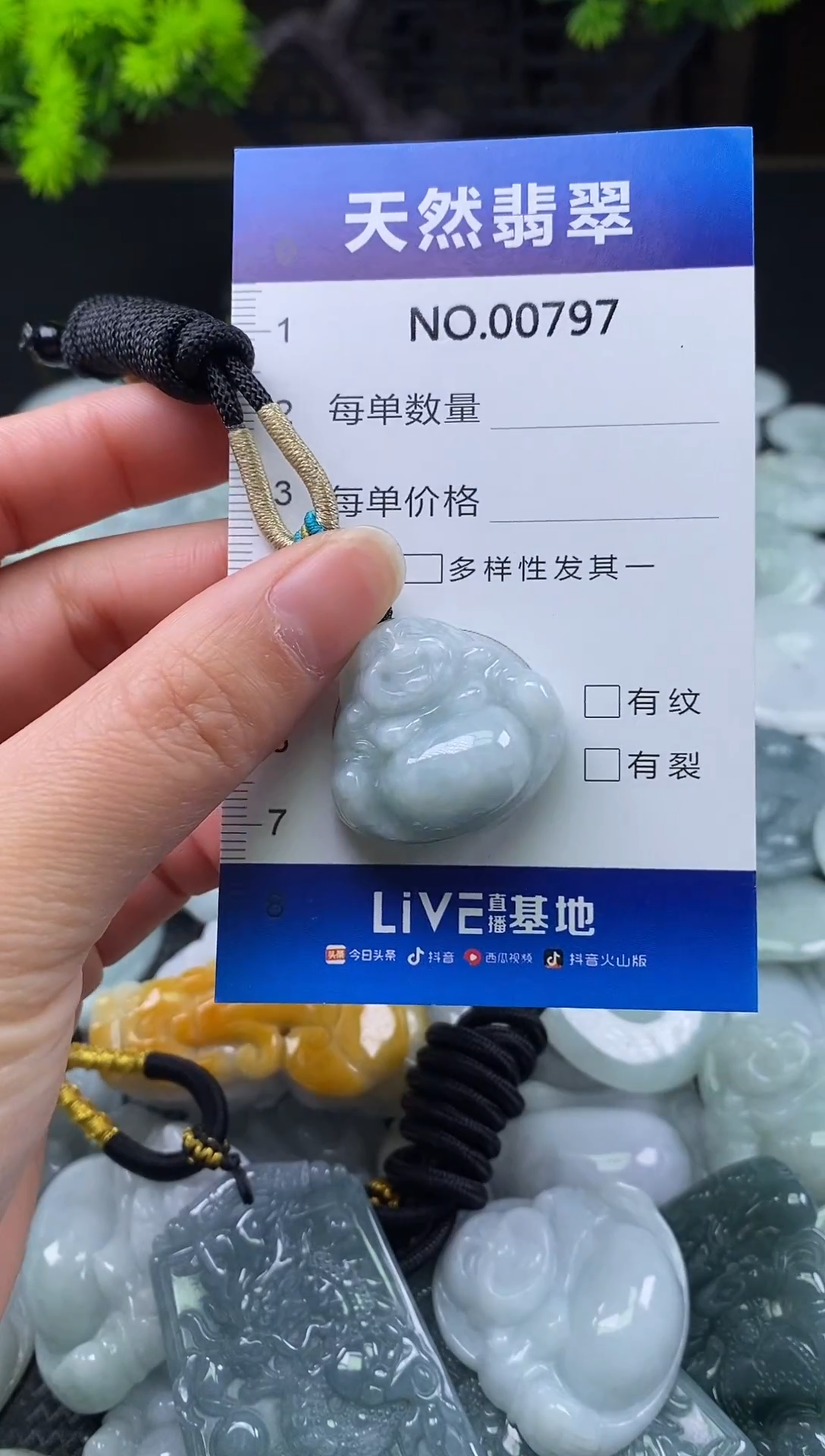 颈饰未镶嵌翡翠天然缅甸翡翠797