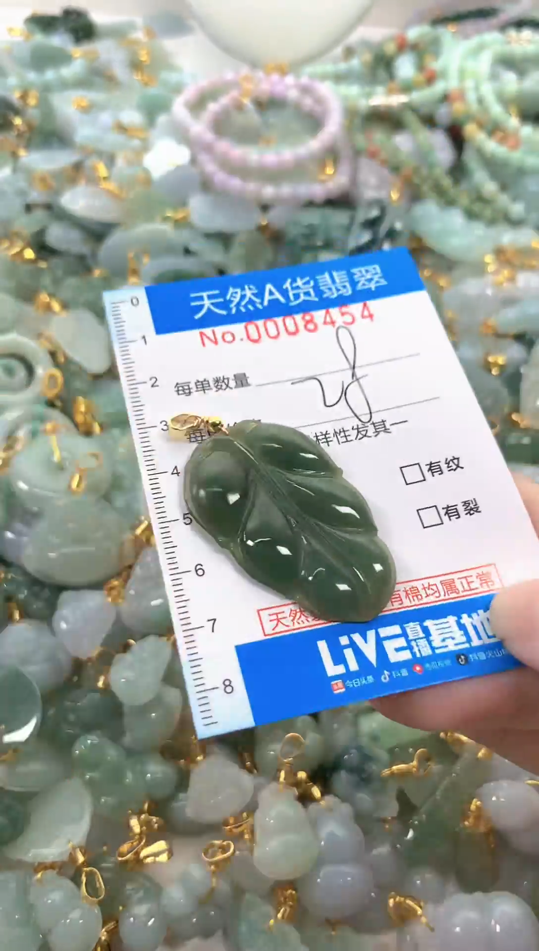 颈饰未镶嵌翡翠净货挂件-8454