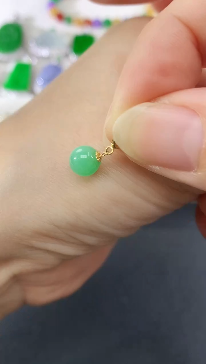 吊坠(不含链)18K金镶嵌翡翠2|380
