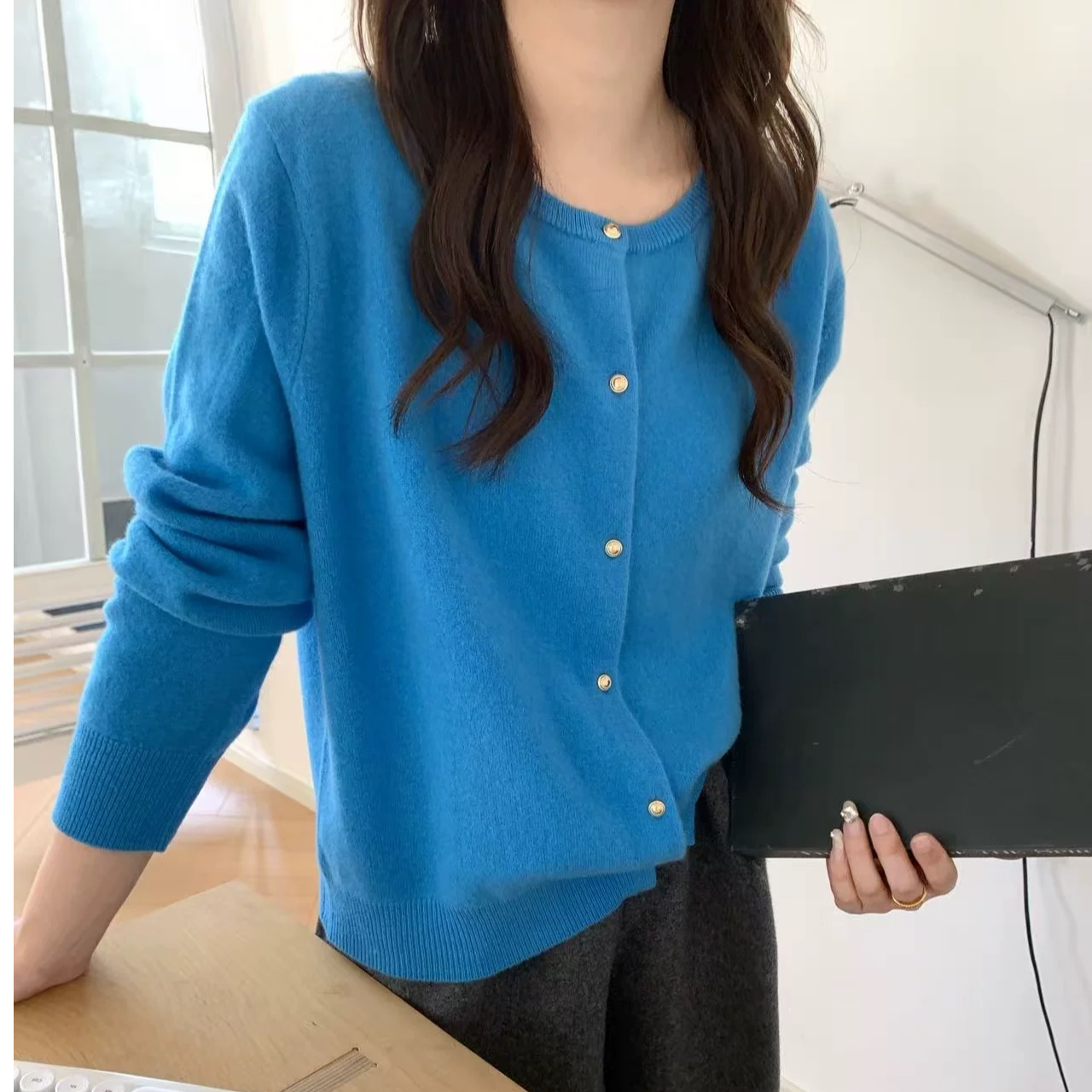 【韩单】韩国芯片绵羊毛开衫111951