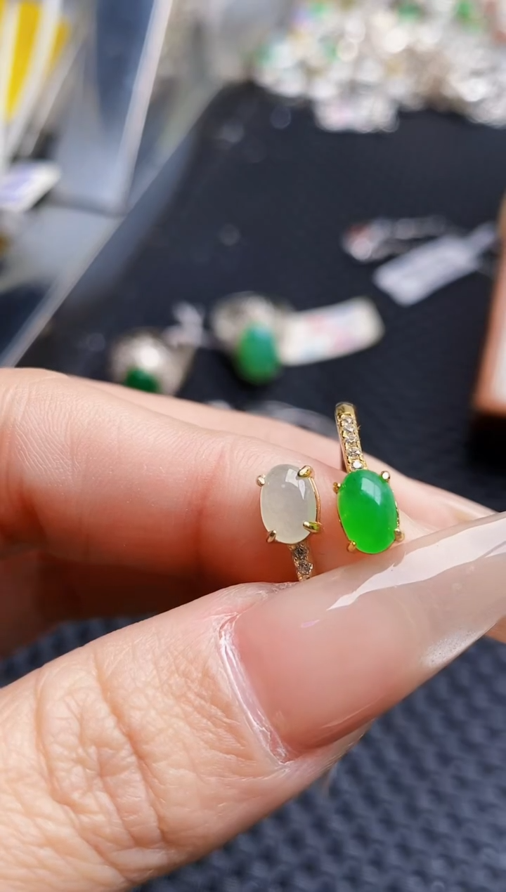 银S925镶嵌戒指翡翠3429