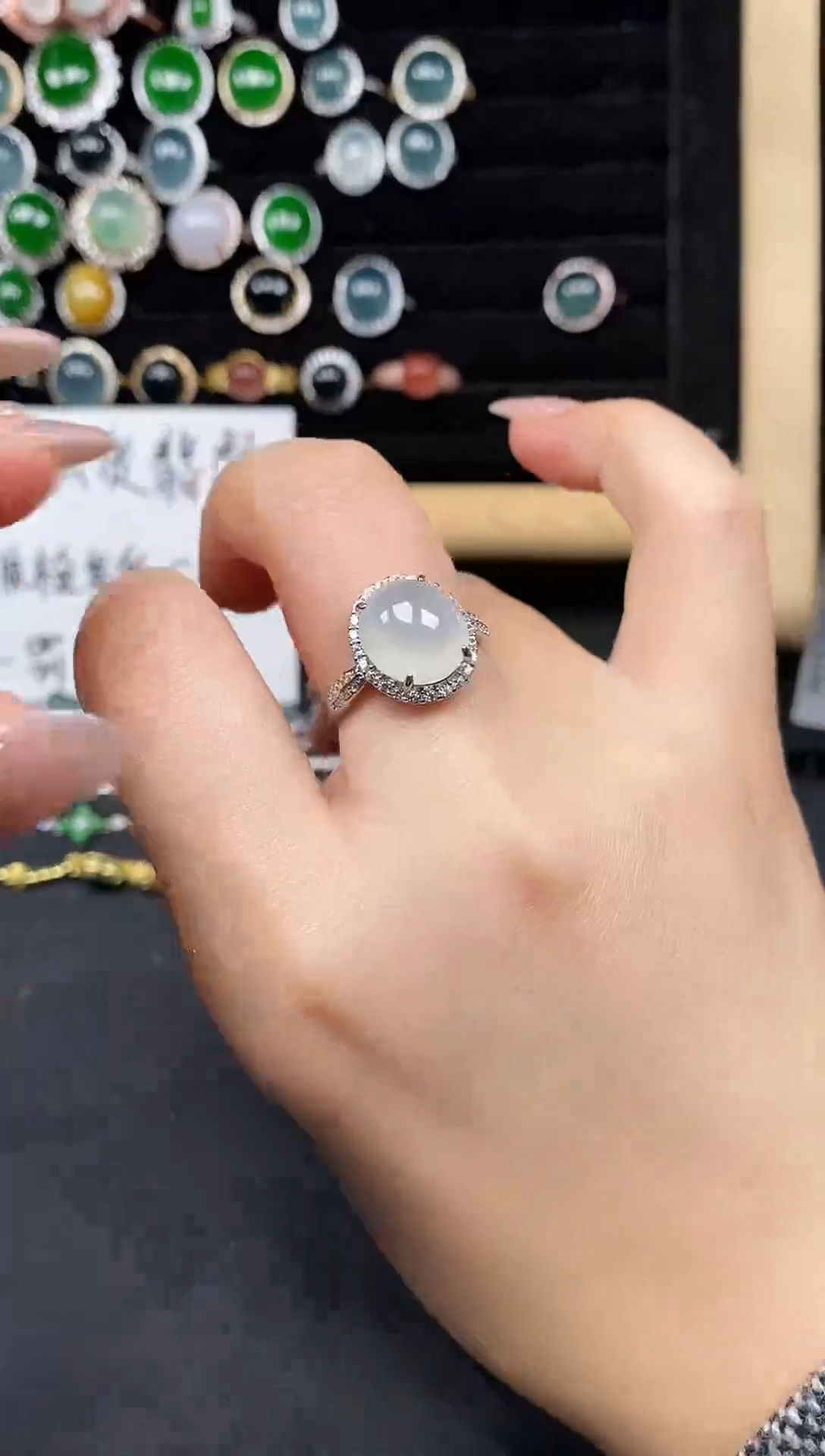 银S925镶嵌戒指翡翠3977