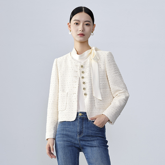 【媛媛专属】商场同款春秋新品金色亮片小香风外套N011A41407