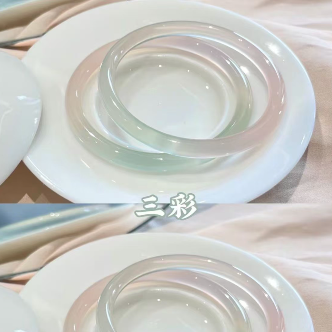 天然玛瑙手镯女玉髓叮当镯库里蓝冰种小细条油清