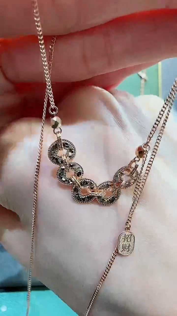 【闪购商品】18K金套链18K金爆闪铜钱套链