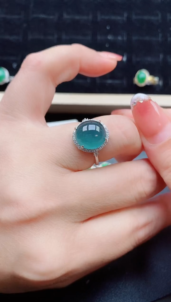 【闪购商品】翡翠戒指银S925镶嵌12121