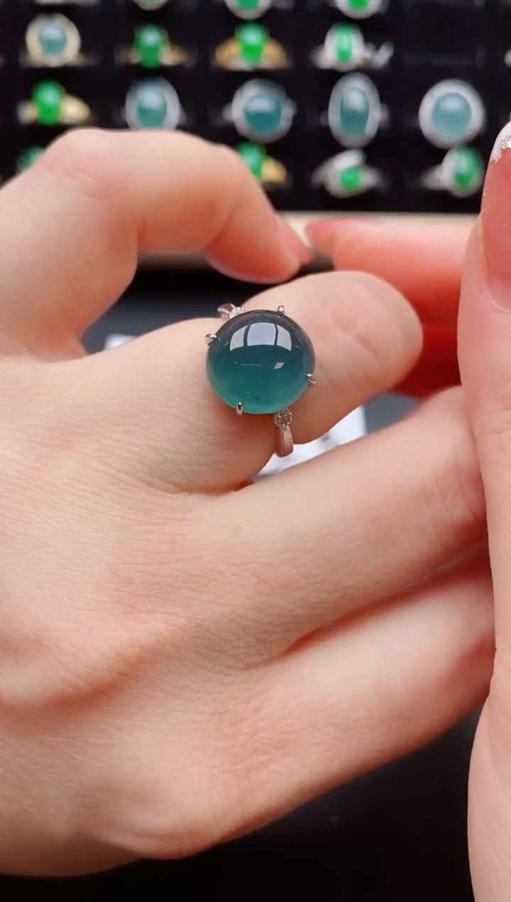 【闪购商品】翡翠戒指银S925镶嵌508505