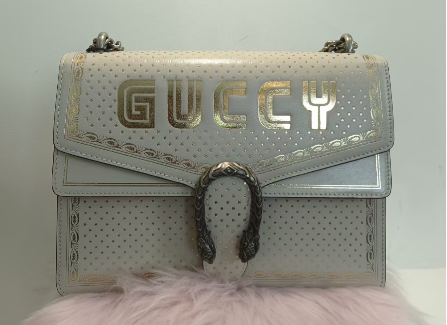 95新 GUCCI/古驰 茉上/白金秀款大号酒神