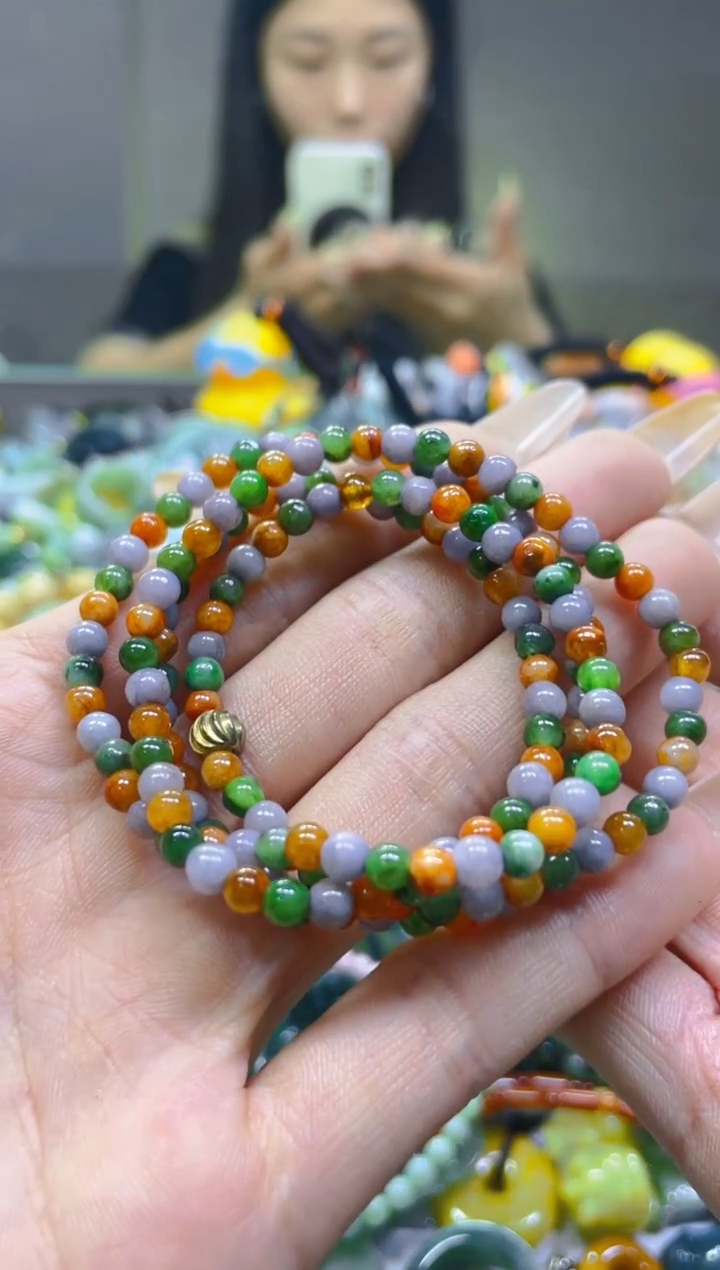 翡翠未镶嵌颈饰4MM/H/翡翠A货一图一物
