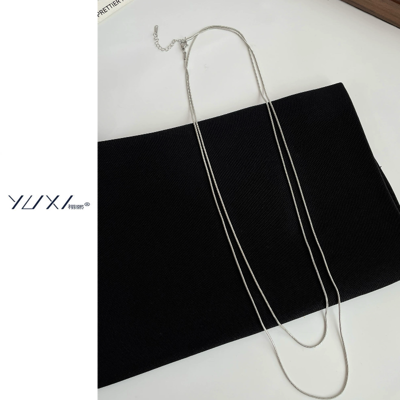 钛钢项链 《不落色》简约长款蛇骨链高级感挂脖百搭配饰长款超