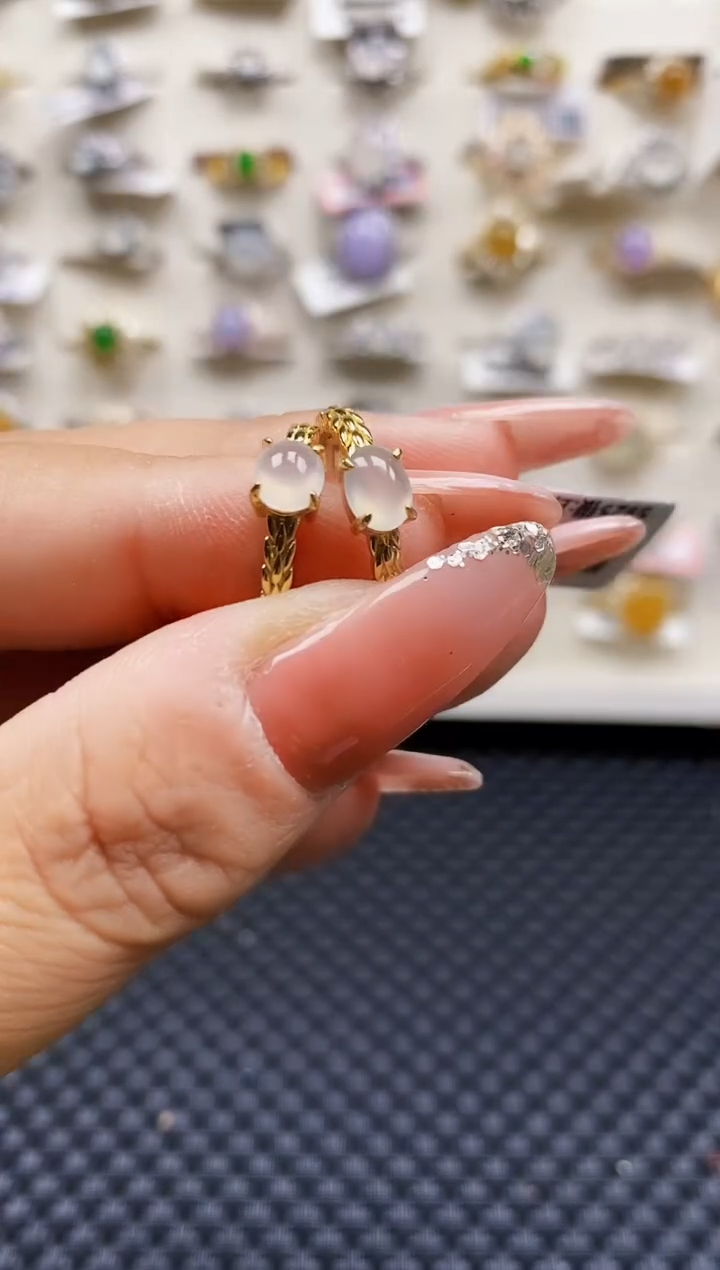 翡翠戒指银S925镶嵌1205