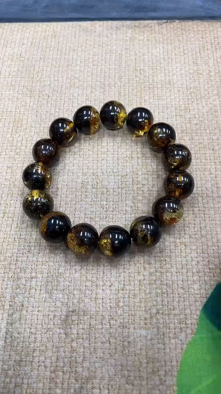 裸石琥珀未镶嵌天然翳珀卡14手串假一赔十