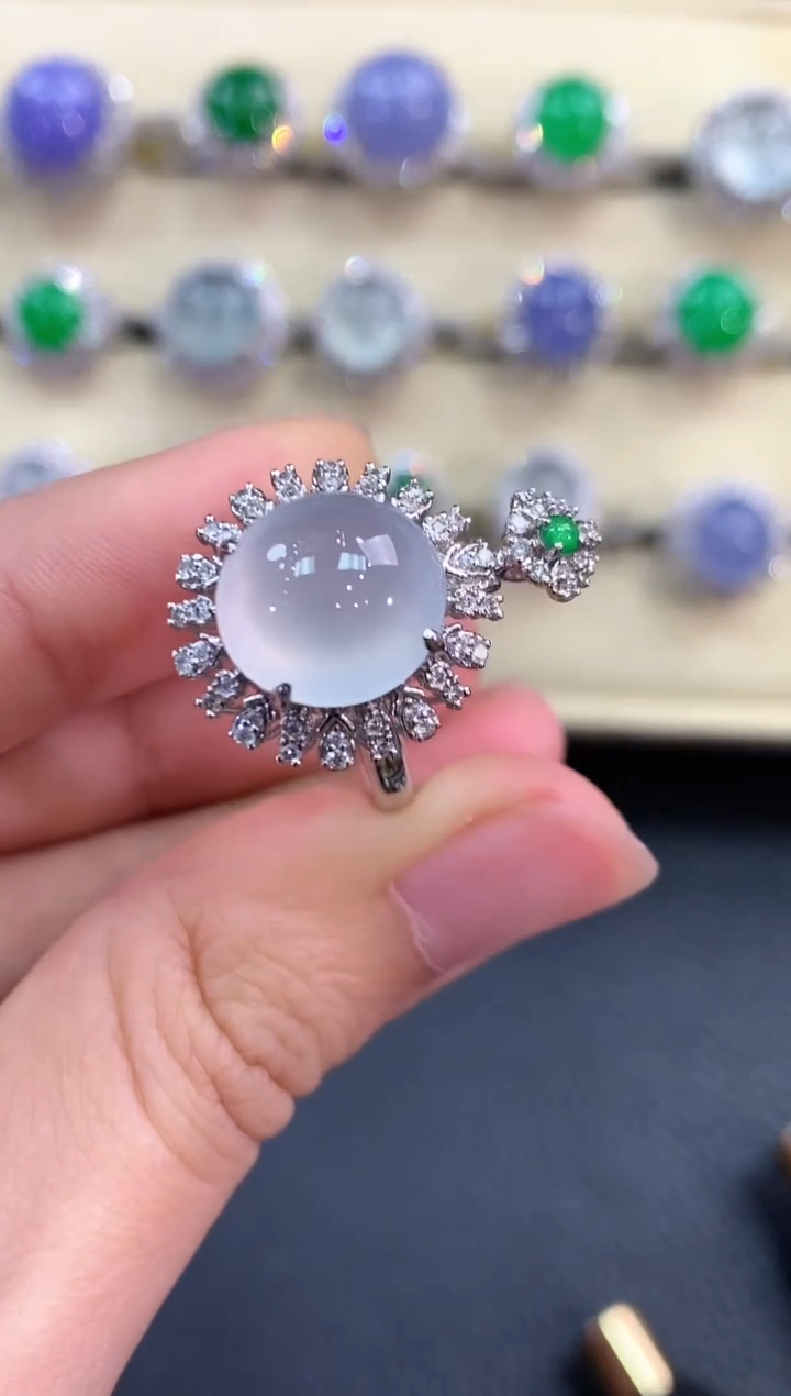 【闪购商品】翡翠戒指18K金镶嵌C59     