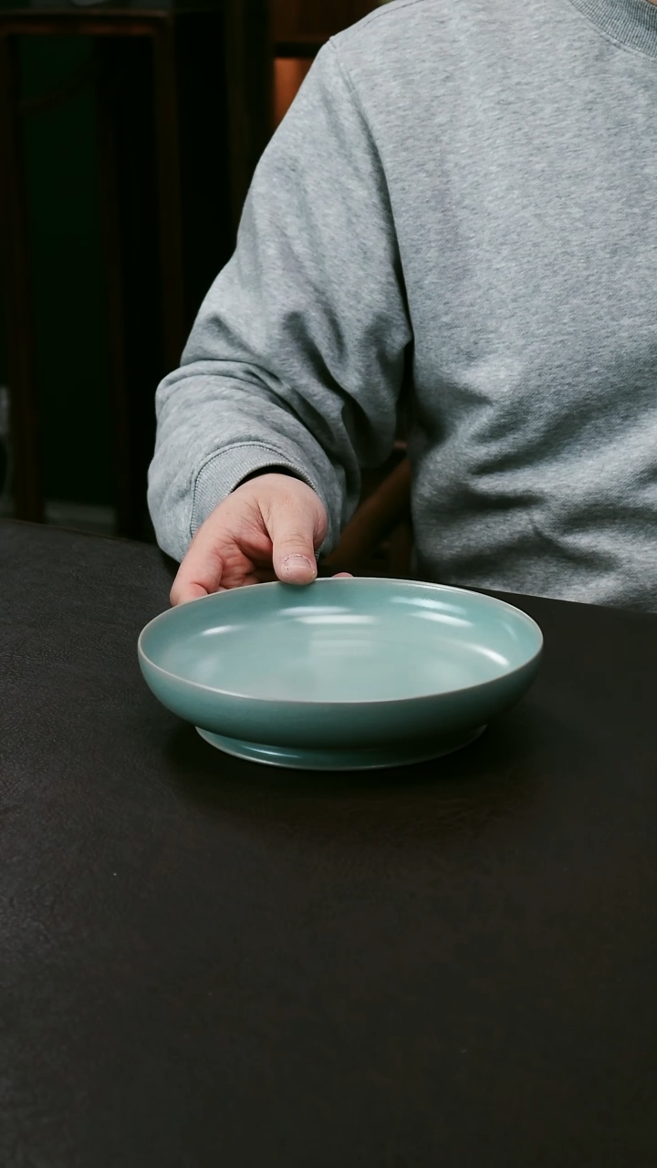 【闪购商品】其他汝官窑精品偏绿大圆洗88-