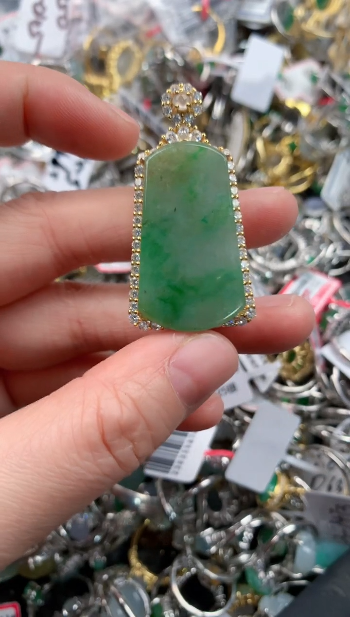 银S925镶嵌戒指翡翠111   8