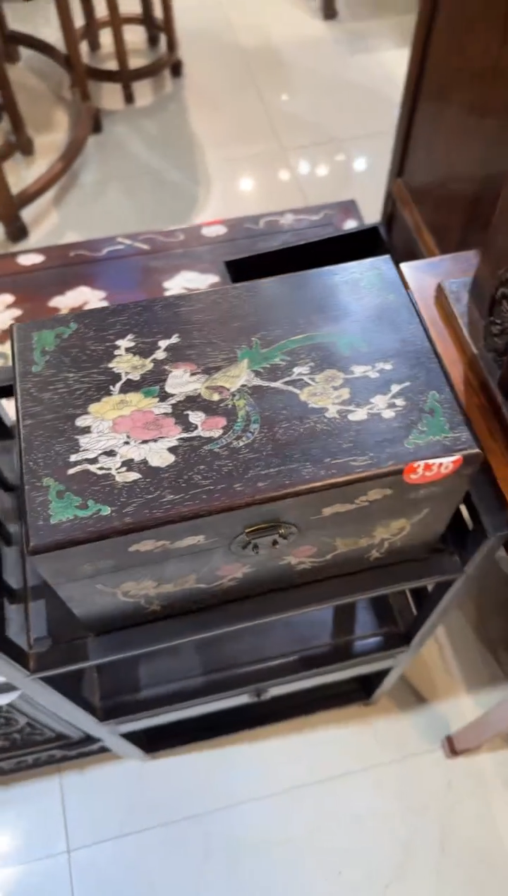 木木头款紫檀长尾鸟翻盖箱328