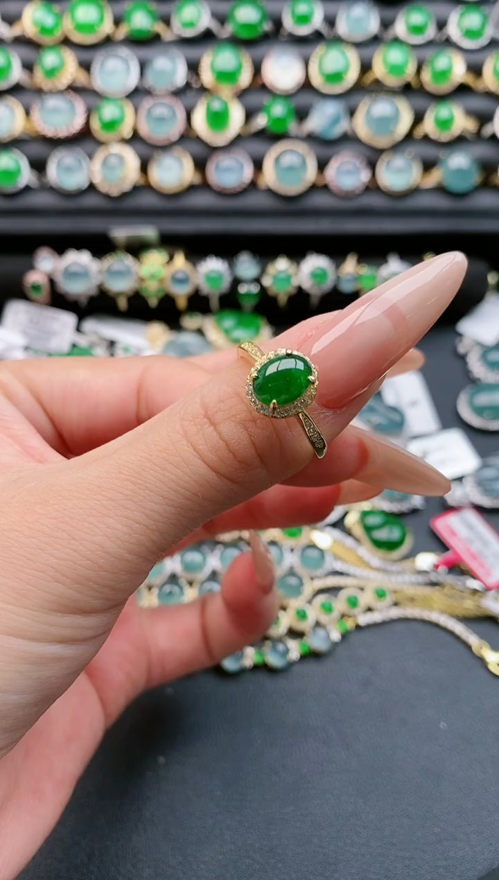 【闪购商品】翡翠戒指银S925镶嵌111111
