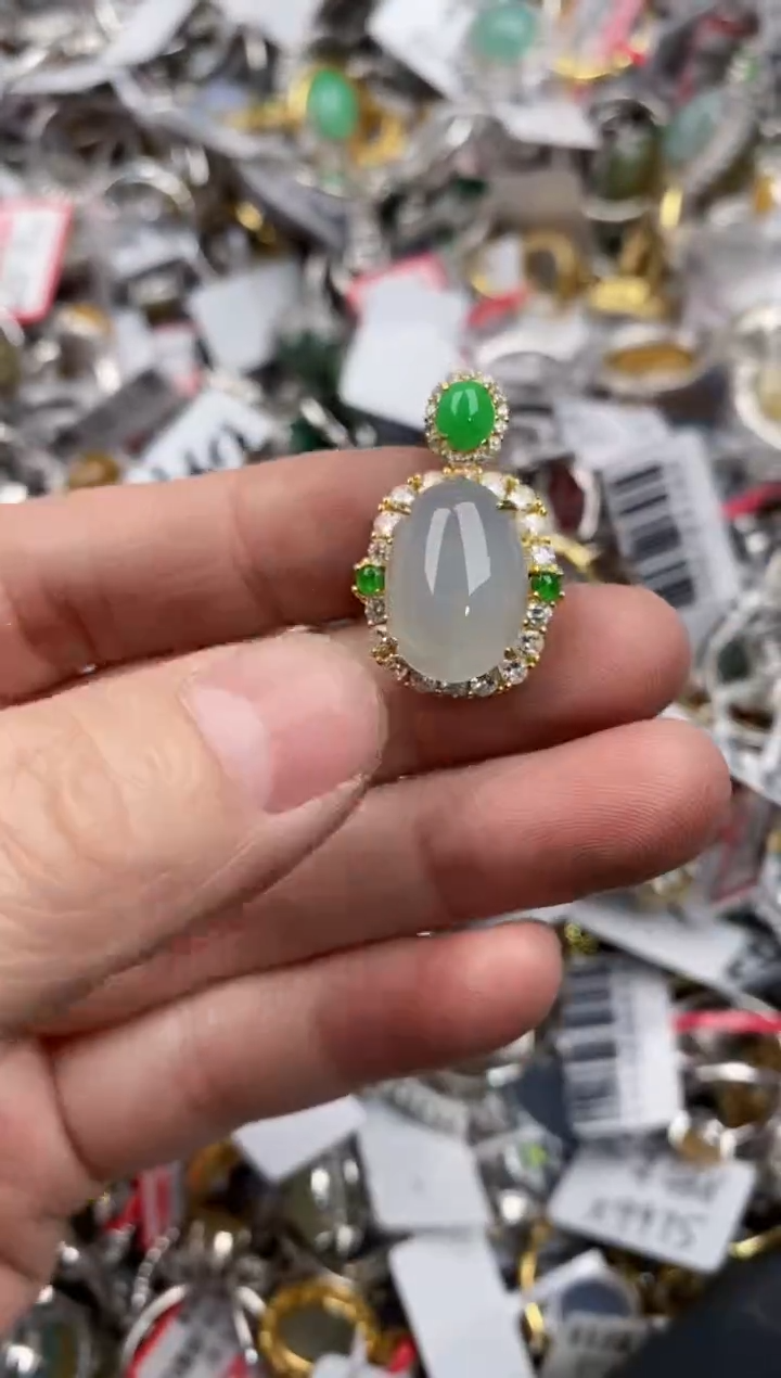 银S925镶嵌戒指翡翠13   1