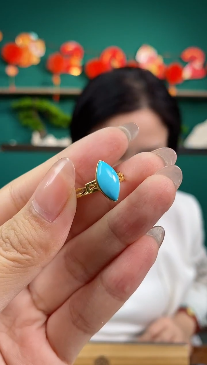 【闪购商品】绿松石珠宝奇石18K金镶嵌1