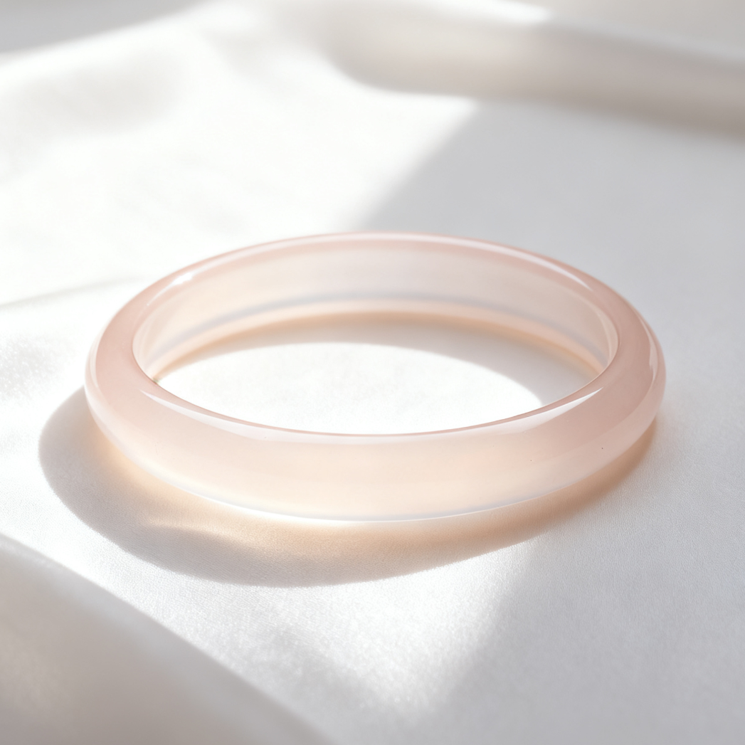 天然玛瑙玉髓手镯 荔枝冻 肉粉色  多样性发货