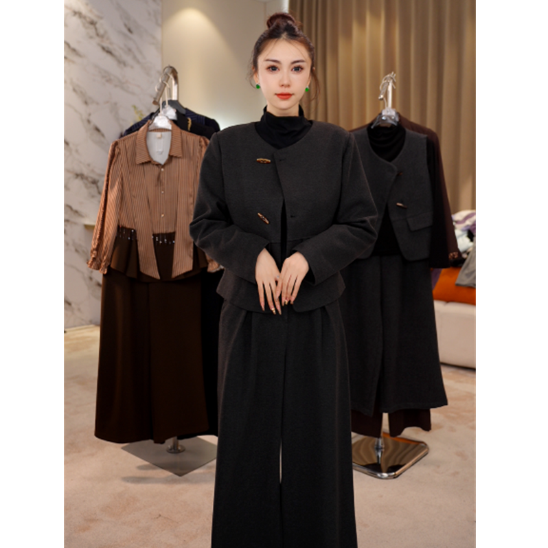 G9355小香风套装女早秋高级感好看通勤穿搭休闲整套气质三件套