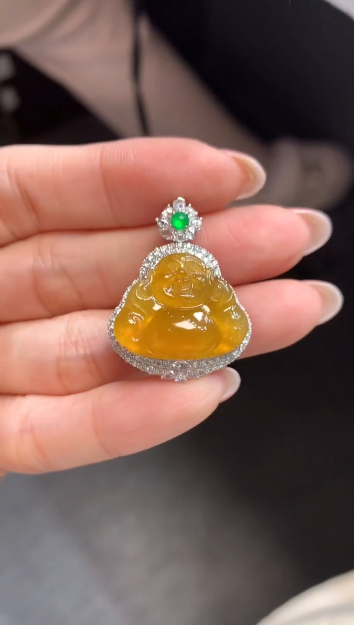 【闪购商品】翡翠吊坠(不含链)18K金镶嵌D27