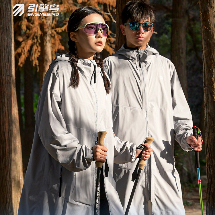 引擎鸟2025新款越野户外登山鲲鹏长款轻薄冲锋衣三防商务夹克外套