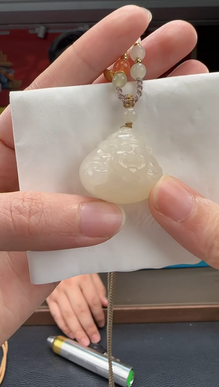 【闪购商品】和田玉颈饰未镶嵌藕粉财财