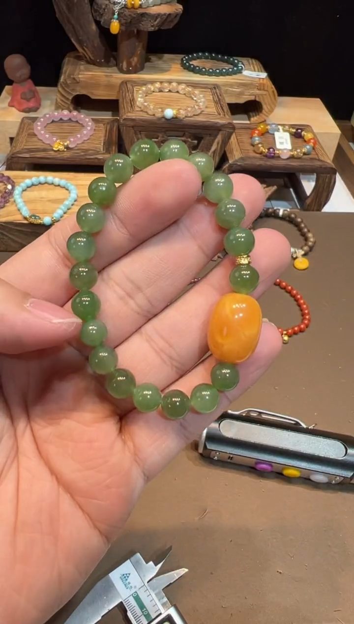 【闪购商品】和田玉手饰18K金镶嵌手饰@@A5230