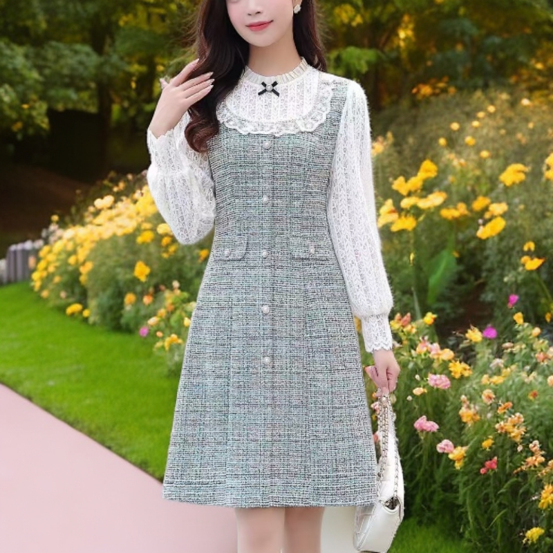 A171-A180#【木兮兮专属】2025年秋冬季新款气质显瘦时尚减龄连衣裙