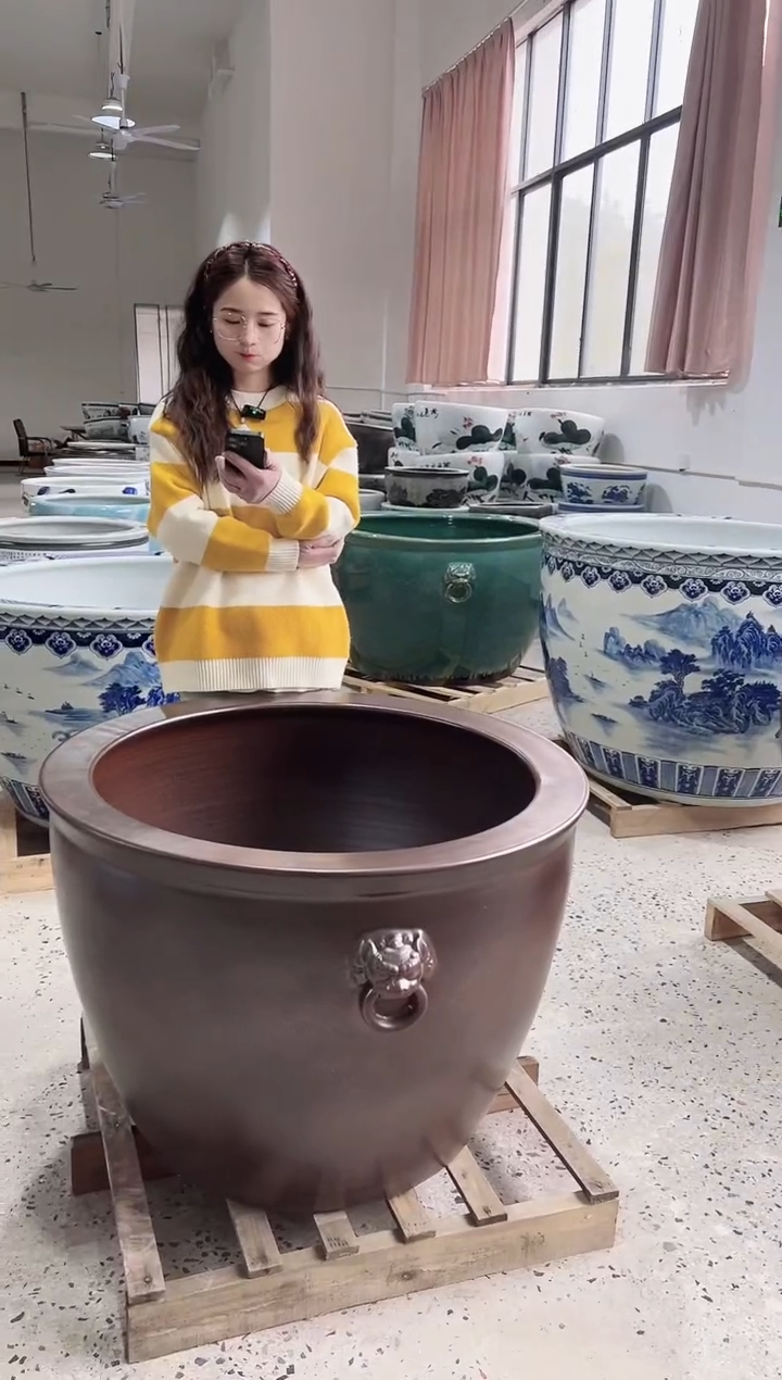 【闪购商品】缸80直径古铜门海一对