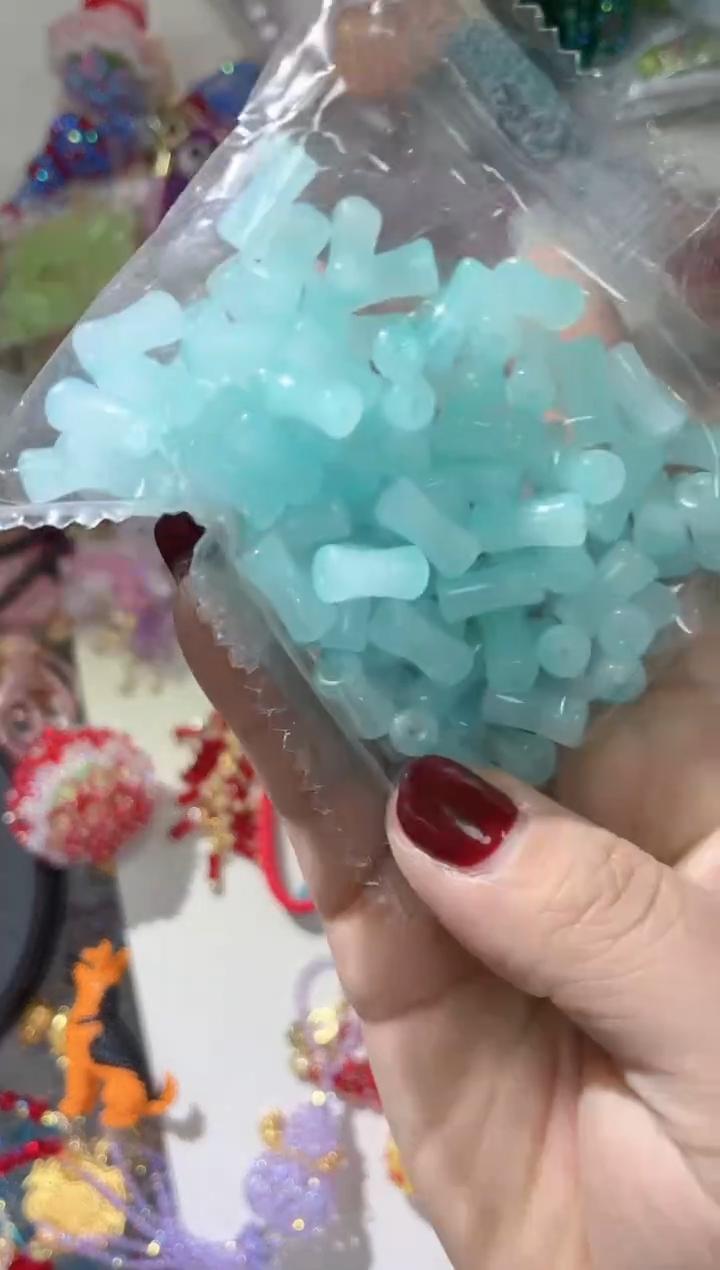 琉璃1399竹节100个天蓝色