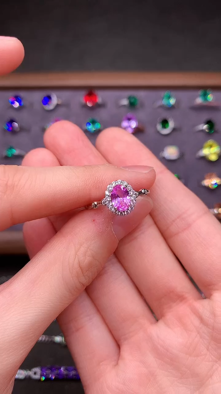 【闪购商品】彩色蓝宝石戒指银S925镶嵌.....