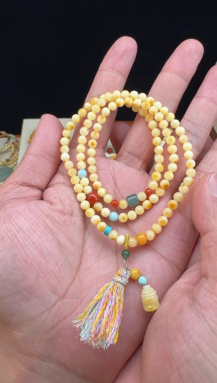 【闪购商品】蜜蜡手链未镶嵌白花蜡