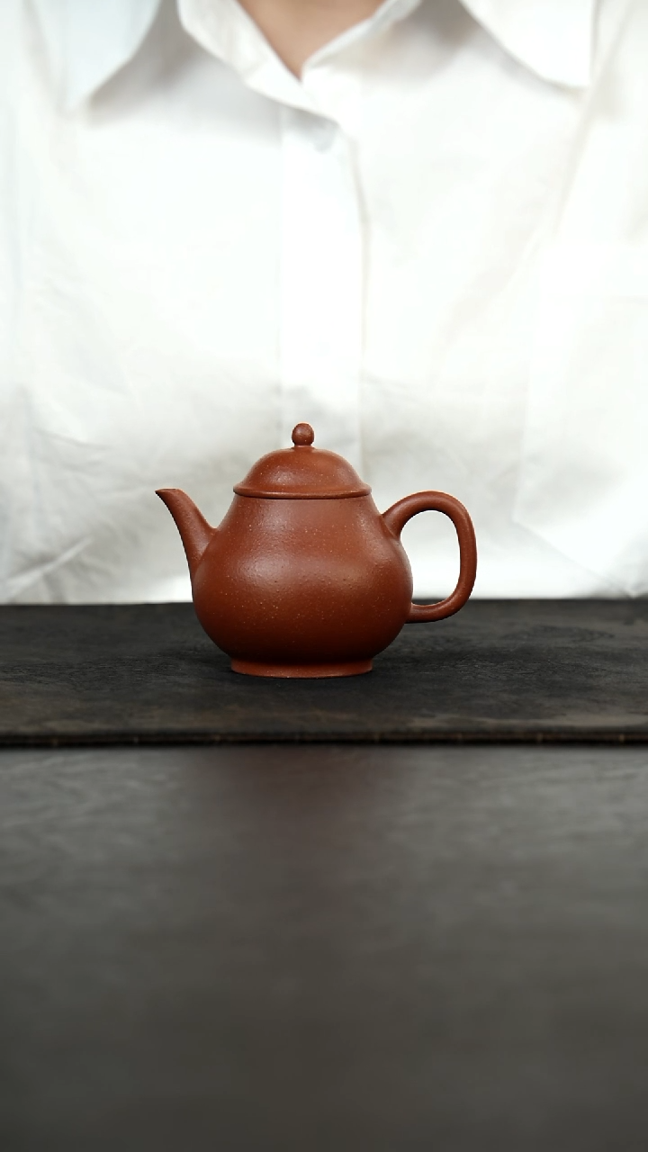 茶壶紫砂?***h头砂朱泥梨潘150cc