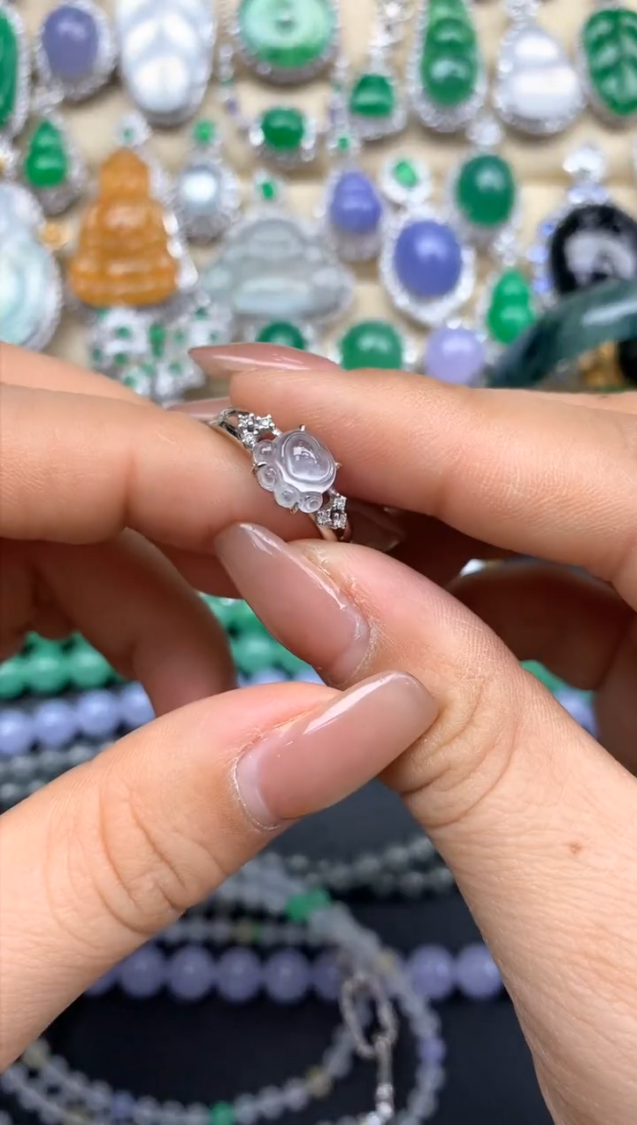 颈饰18K金镶嵌翡翠173-中国好珍宝