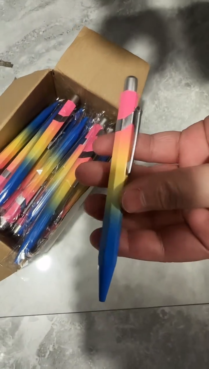 金属六角杆按动中性笔6支