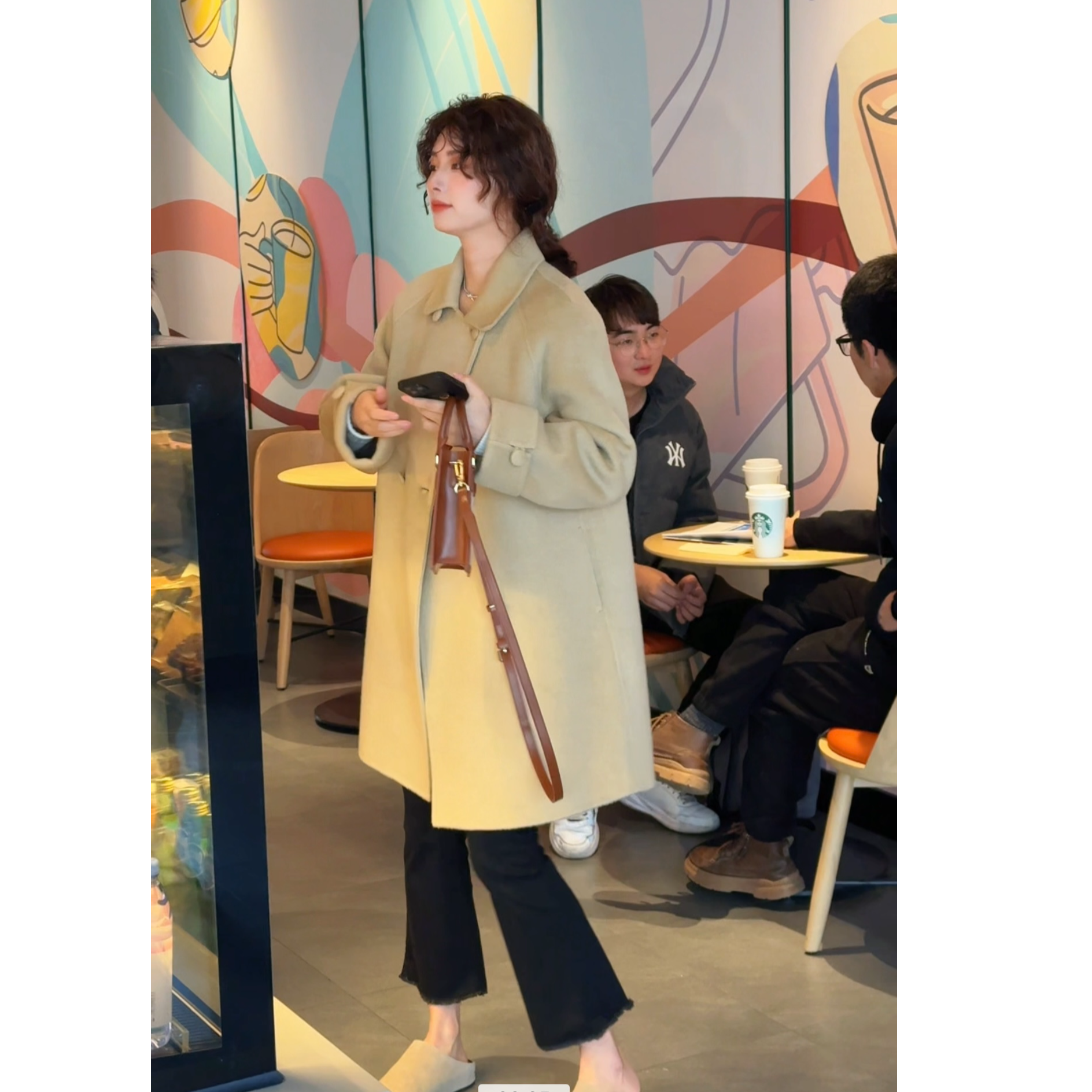 【颂熹专属】2025新款绵羊毛大衣娃娃领百搭气质外套小个子2599