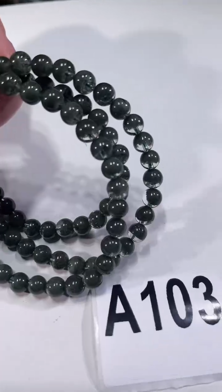 未镶嵌手链水晶A103 绿幽灵聚宝盆多圈 6