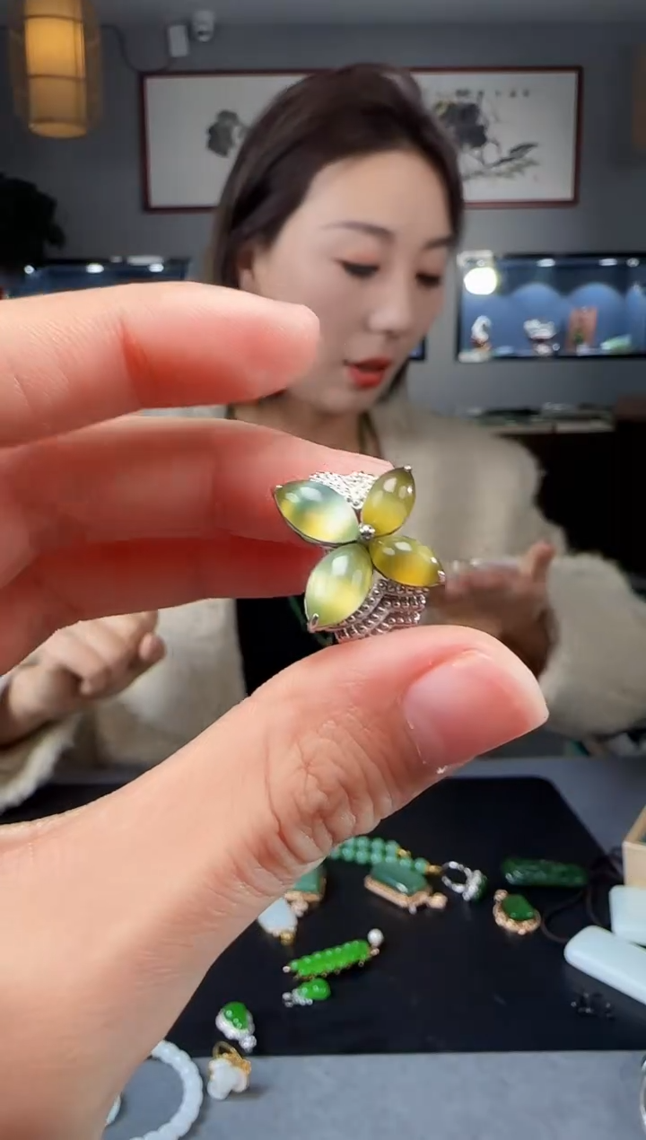 【闪购商品】和田玉戒指银S925镶嵌1