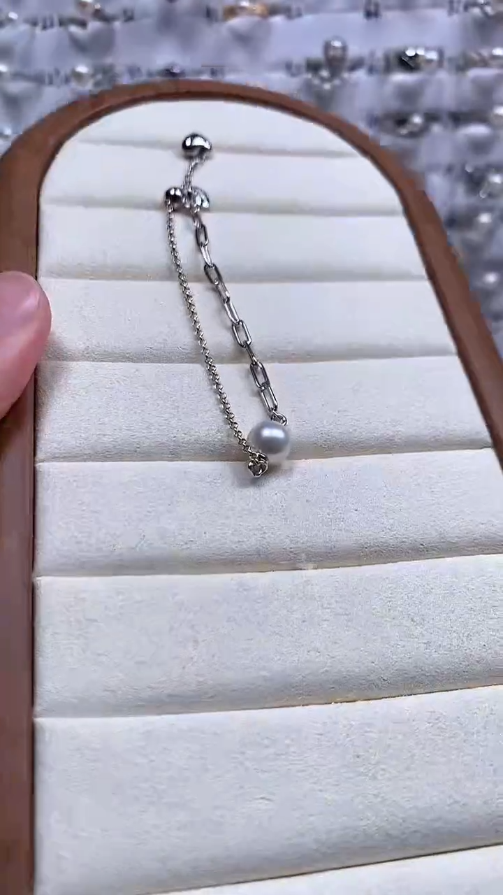 【闪购商品】海水珍珠手链银S925镶嵌AB链手链