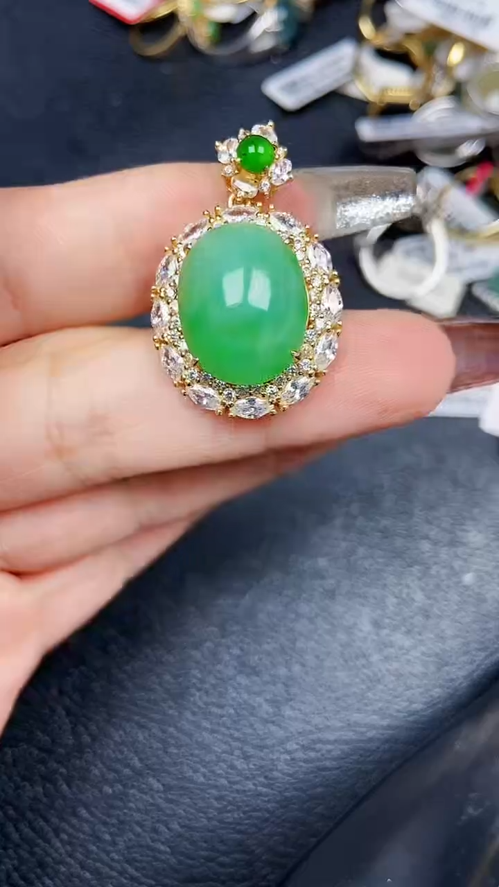 颈饰银S925镶嵌翡翠2251