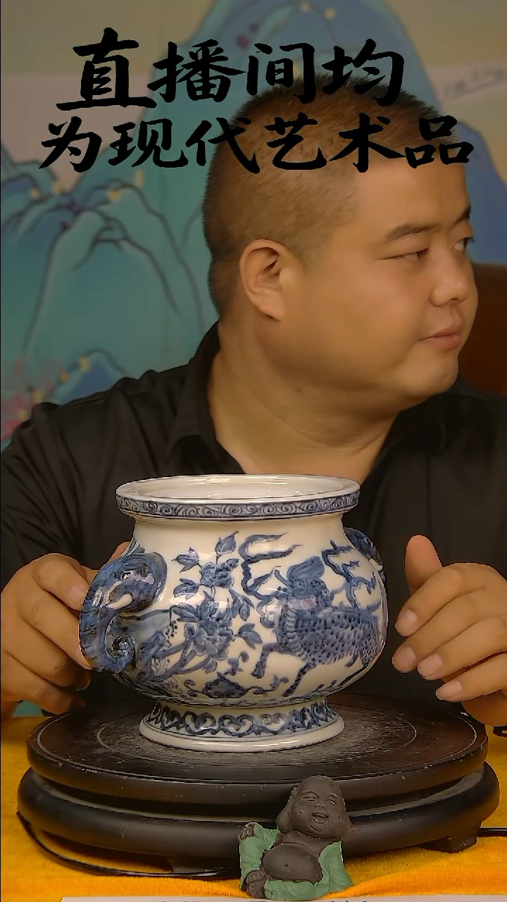摆件景德镇陶瓷青花摆件24